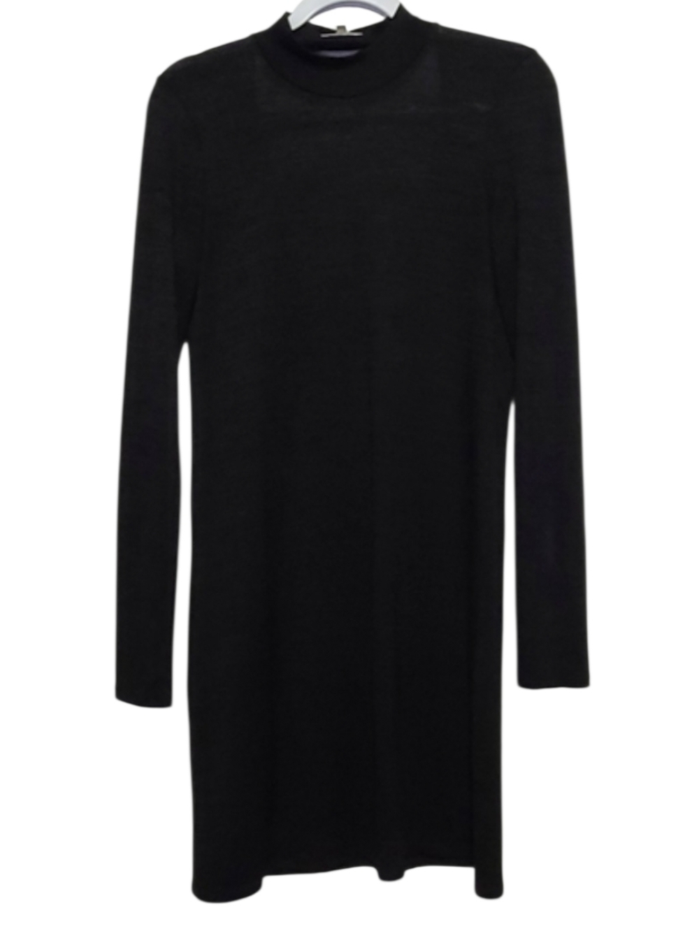 Wilfred Free Aritzia Black Moulton Open Back Knit Dress Sz M Chic Neutral LBD